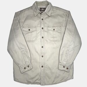 Levi's Canvas Shirt Jacket Mens Medium Khaki Sherpa Lined Workwear Shacket